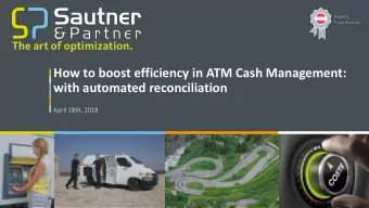 How to boost efficiency in ATM Cash Management:  with automated reconciliation  April 18th, 2018