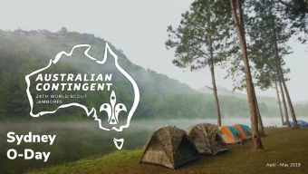 Sydney  O-Day  April - May 2019  WSJ2019 O DAY SERIES  Before we begin...  Ask Questions throughout