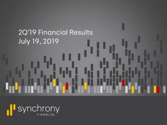 2Q'19 Financial Results  July 19, 2019  Disclaimers  Cautionary Statement Regarding Forward-Looking