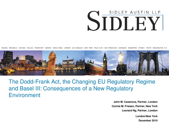 the dodd frank act the changing eu regulatory regime and