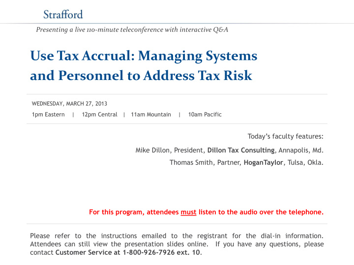 and personnel to address tax risk