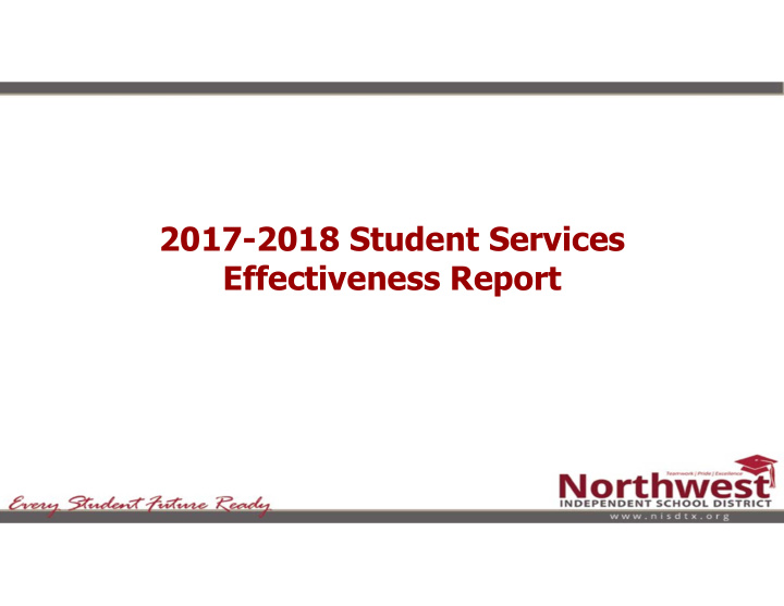 2017 2018 student services effectiveness report