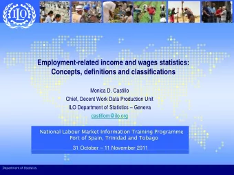 Employment-related income and wages statistics:  Concepts, definitions and classifications  p ,