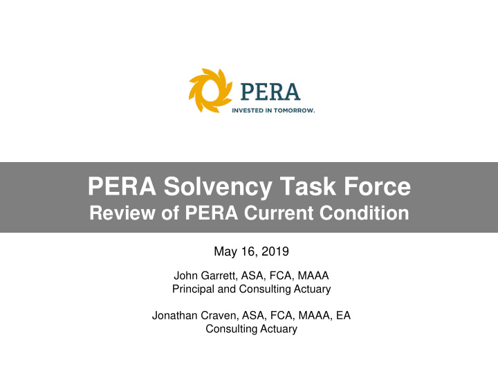 pera solvency task force