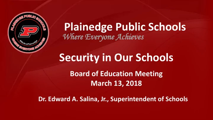 security in our schools
