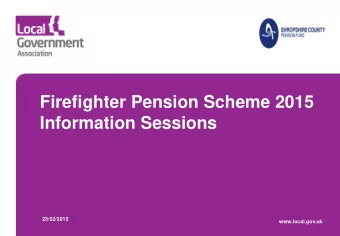 Information Sessions  23/02/2015  www.local.gov.uk  Introduction  Vicky Jenks  2015  15  Shropshire
