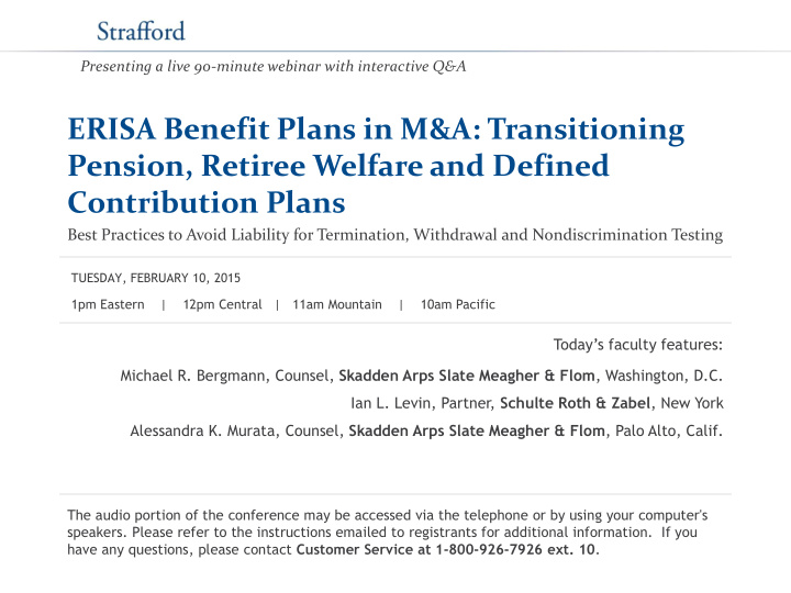erisa benefit plans in m a transitioning pension retiree