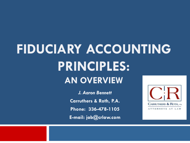 fiduciary accounting principles