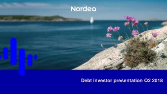 Debt investor presentation Q2 2018  Disclaimer This presentation contains forward-looking