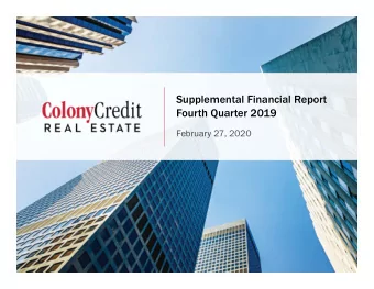 Supplemental Financial Report  Fourth Quarter 2019  February 27, 2020  1  CAUTIONARY STATEMENT