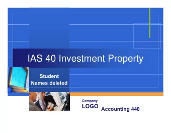 IAS 40 Investment Property  IAS 40 Investment Property  St d  Student  t  Names deleted  Company