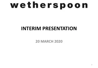INTERIM PRESENTATION  20 MARCH 2020  0  Financial Summary  H1  H1  2020  2019  Var%  2019  2018