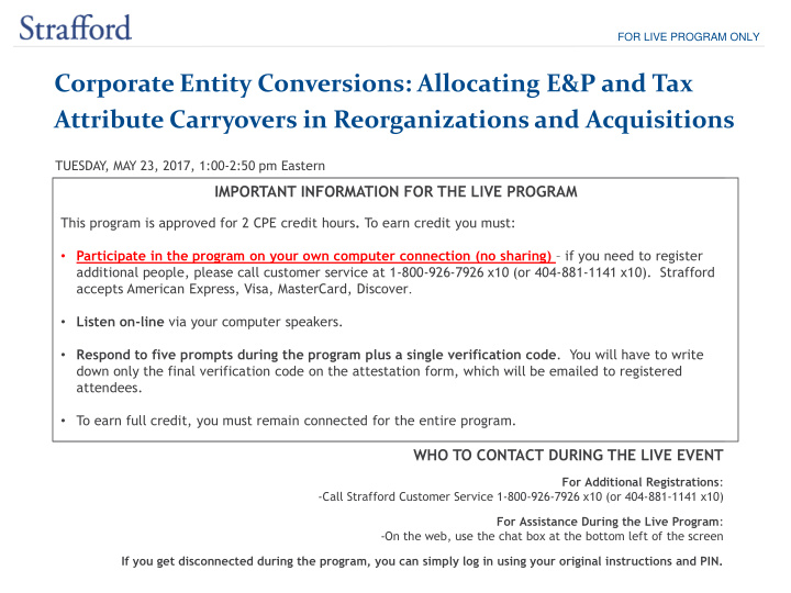 corporate entity conversions allocating e p and tax