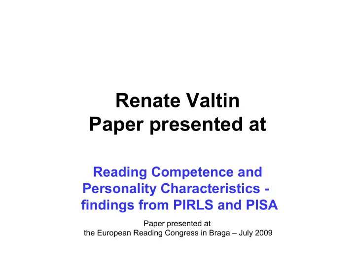 renate valtin paper presented at