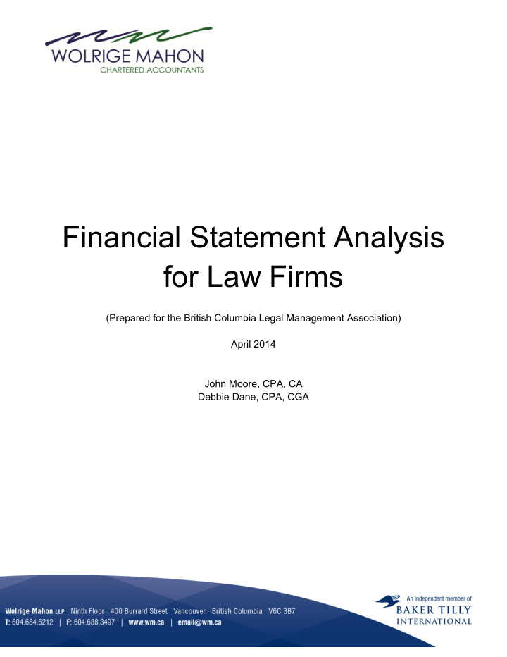 financial statement analysis for law firms