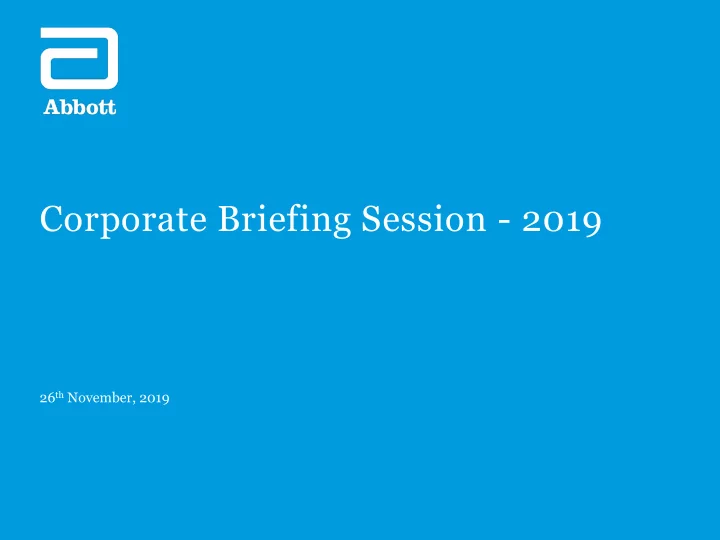 corporate briefing session 2019