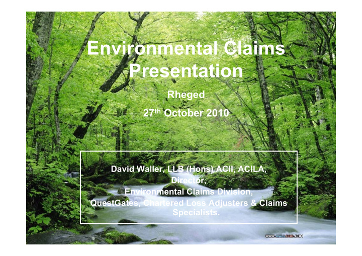 environmental claims presentation