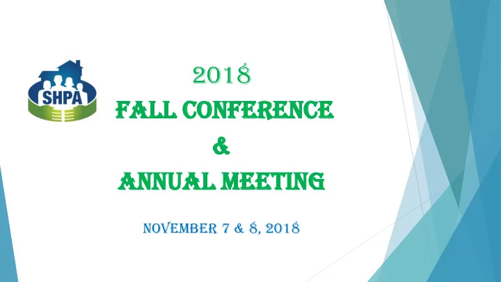 2018 fal all l co conf nferenc erence e an annu nual al