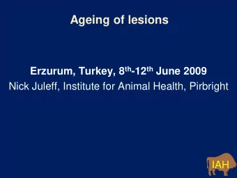 Ageing of lesions Erzurum, Turkey, 8 th -12 th June 2009  Nick Juleff, Institute for Animal Health,