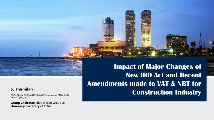 new ird act and recent