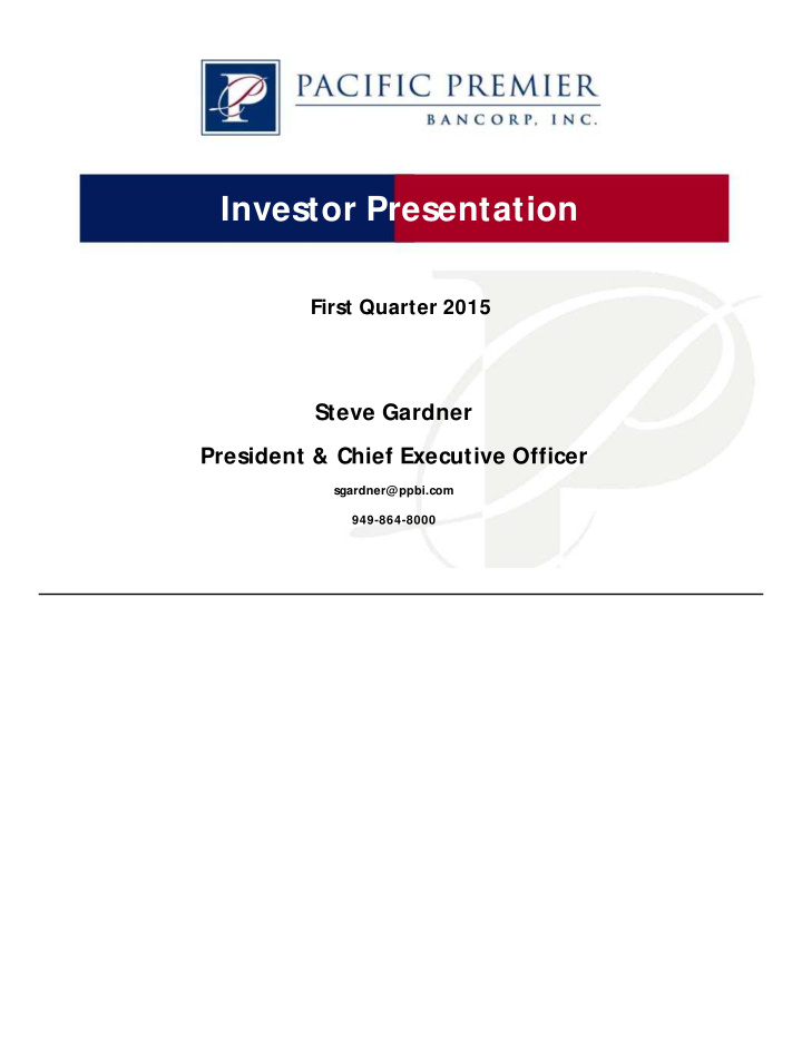 investor presentation