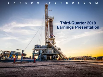 Earnings Presentation  Forward-Looking / Cautionary Statements  This presentation, including any