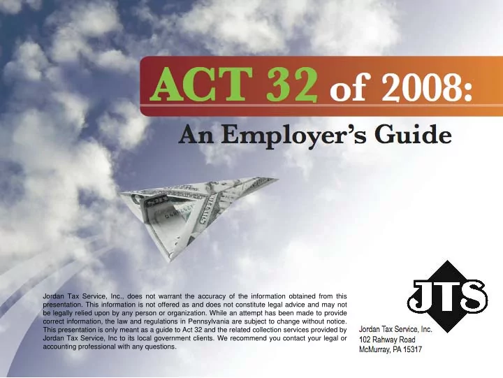 jordan tax service inc does not warrant the accuracy of