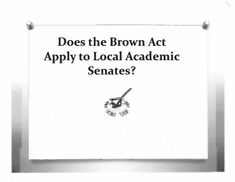 Does the Brown Act  Apply to Local Academic  Senates?  .  &gt;    !      -  -  .,,.