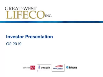 Investor Presentation  Q2 2019  Cautionary notes  CAUTIONARY NOTE REGARDING FORWARD-LOOKING