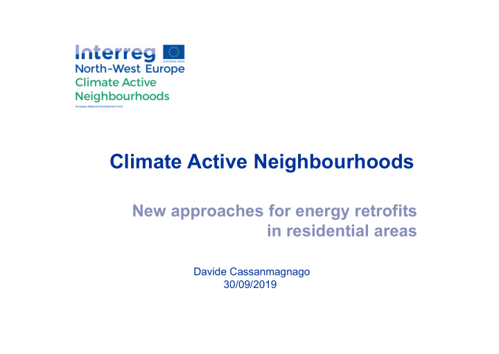climate active neighbourhoods