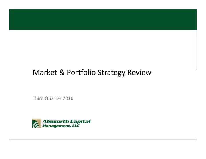 market portfolio strategy review