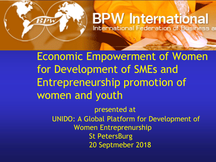 economic empowerment of women for development of smes and