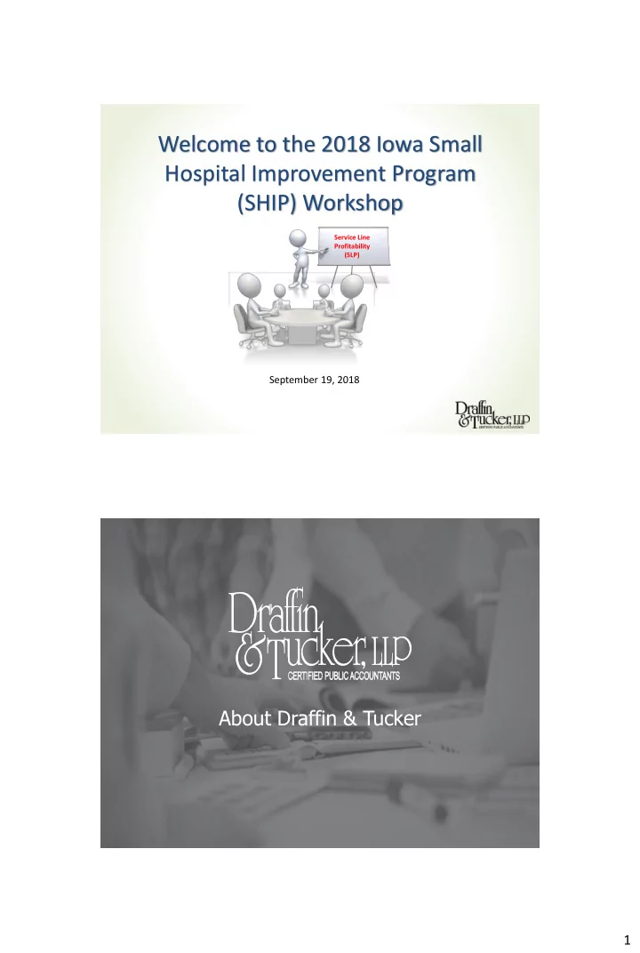 welcome to the 2018 iowa small hospital improvement