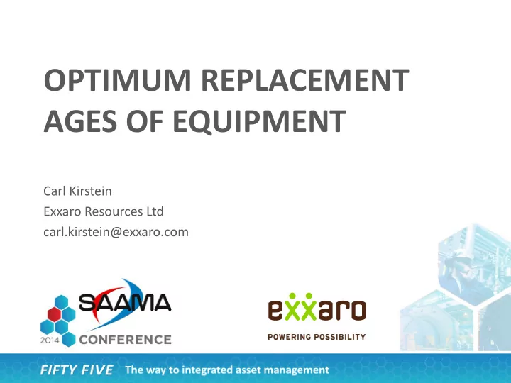 ages of equipment