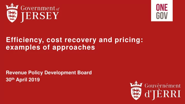 efficiency cost recovery and pricing