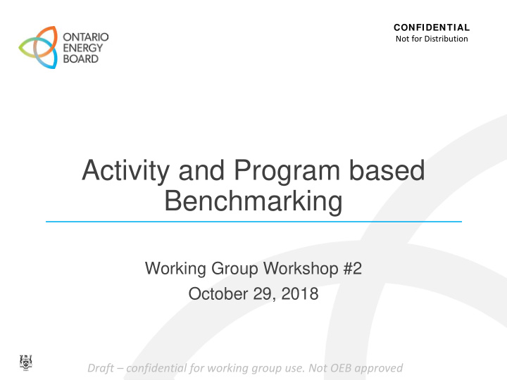 activity and program based benchmarking