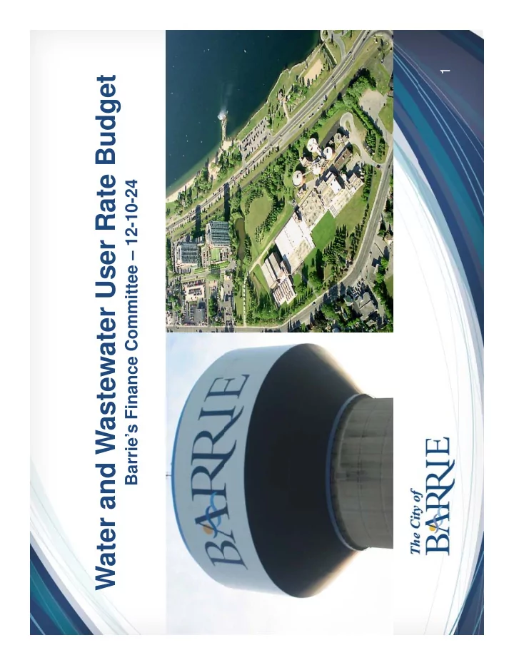 water and wastewater user rate budget