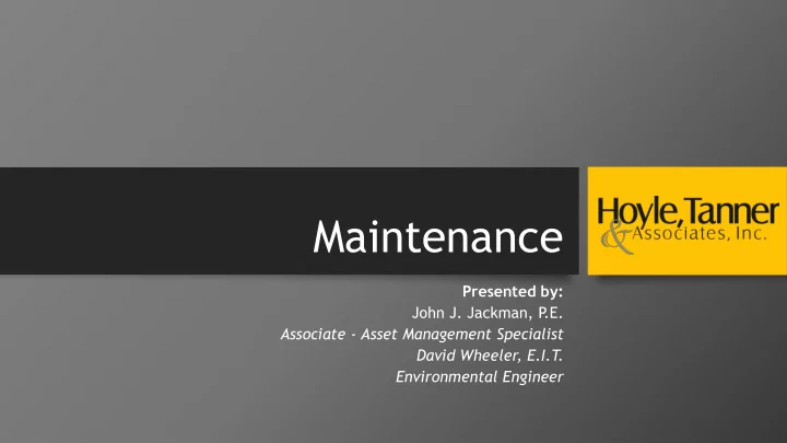 maintenance
