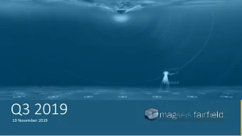 Q3 2019  19 November 2019  Highlights  Q3 financial results    Revenue of USD 134m and EBITDA of