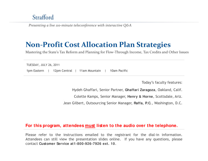 non profit cost allocation plan strategies