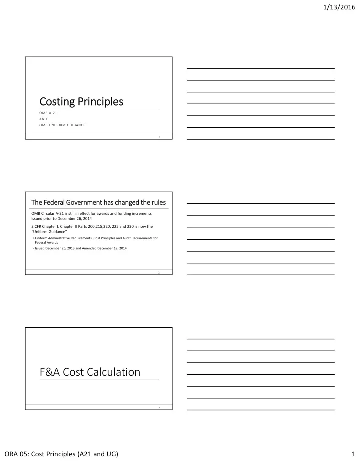 cos costing ing pr principles es