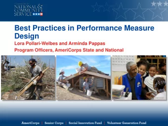 Best Practices in Performance Measure  Design  Lora Pollari-Welbes and Arminda Pappas  Program