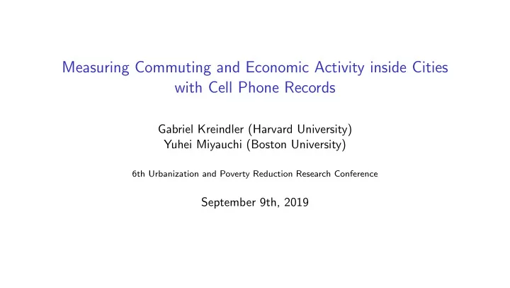 measuring commuting and economic activity inside cities