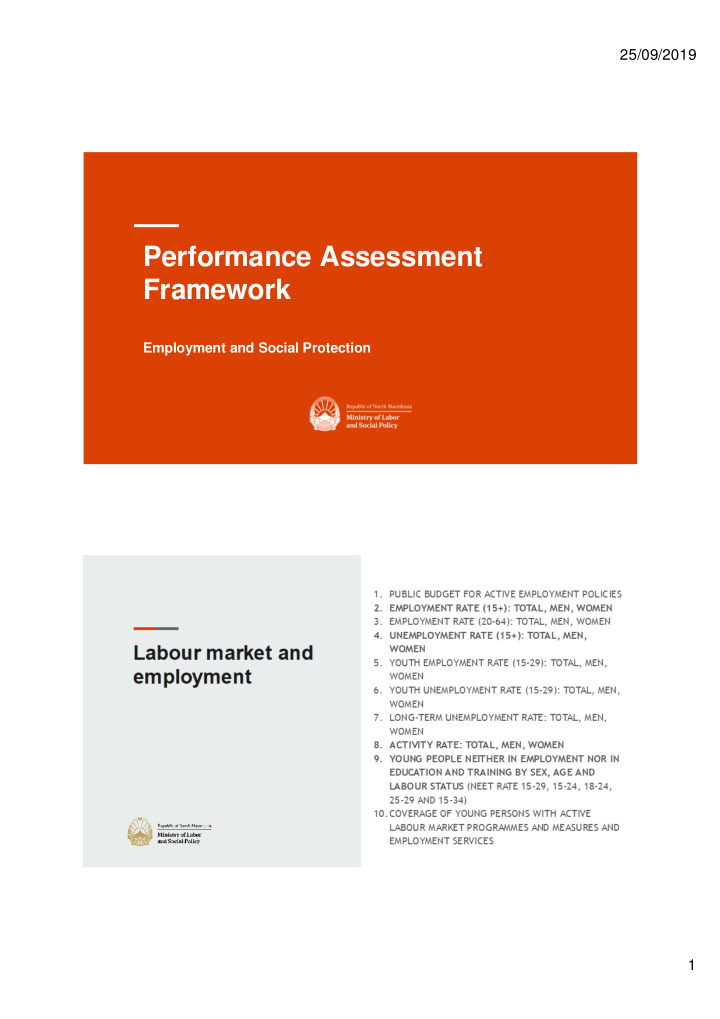 performance assessment framework