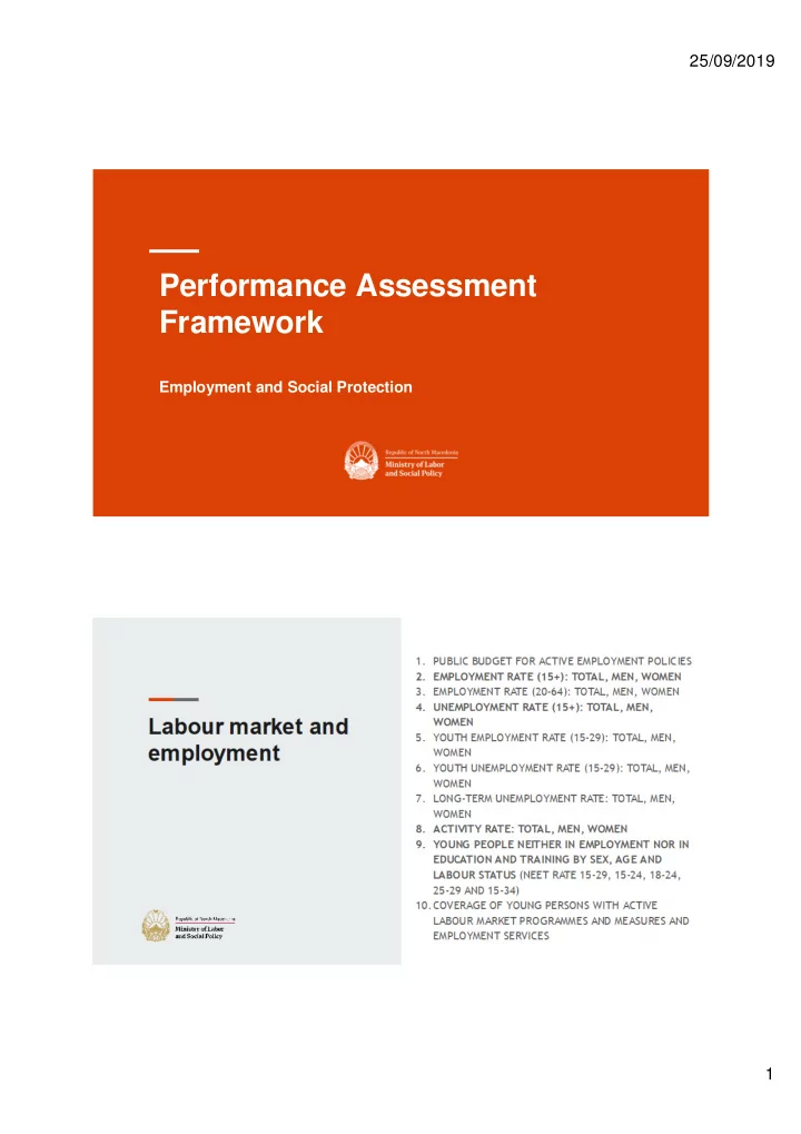 performance assessment framework