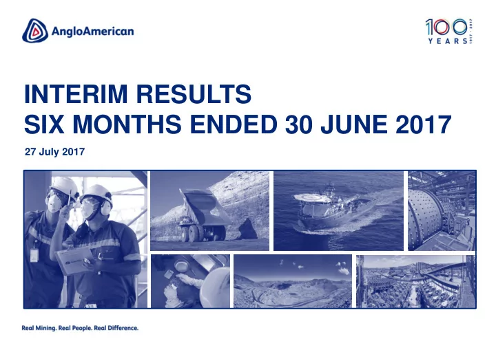 six months ended 30 june 2017
