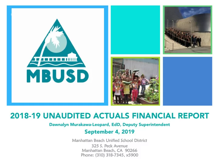 2018 19 unaudited actuals financial report dawnalyn