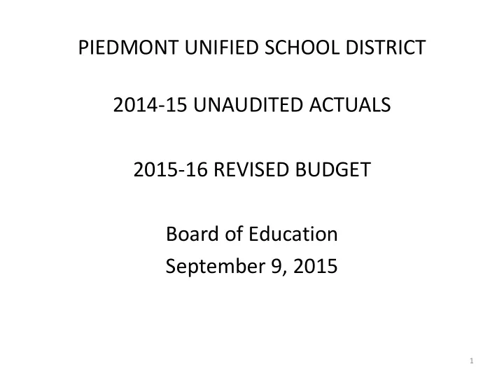 2014 15 unaudited actuals