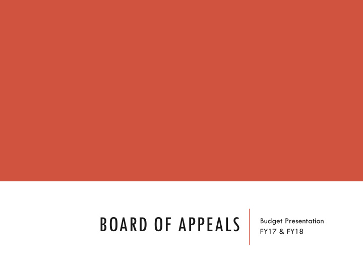 board of appeals