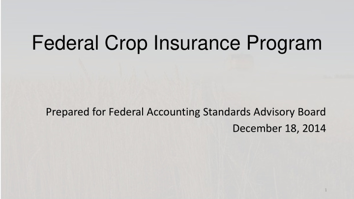 federal crop insurance program